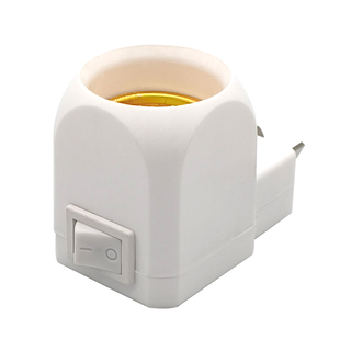 E27灯泡插座灯头灯座带开关插头一体E14口LED节能照明灯底座家用