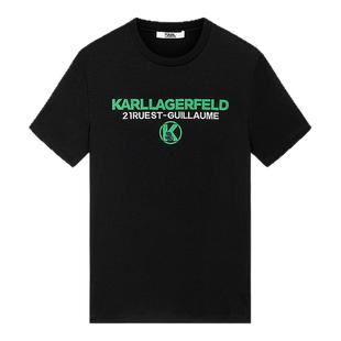 KARL LAGERFELD卡尔2025KARL刺绣棉质短袖T恤经典简约老佛爷男装