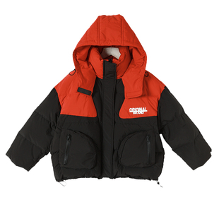 女童羽绒服2025新年装儿童冬季短款加厚过年服洋气本命年红色外套