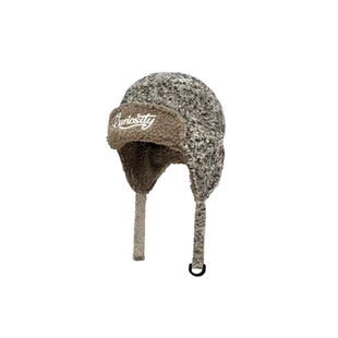 ETITW/字母毛绒护耳帽雷锋帽男款加厚冬季保暖防寒防风飞行员帽子