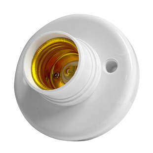 家用螺纹e27小灯座螺旋明装圆灯头吸顶灯口暗装平装螺口灯坐底座