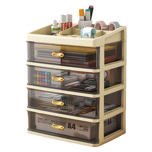 抽屉式桌面收纳盒办公室桌上工位整理柜书桌文具化妆品学生置物架