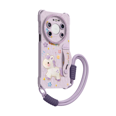 四角可挂斜挎绳腕带支架硅胶壳