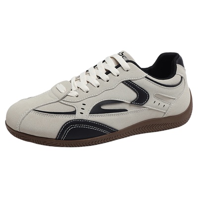 人本黑色德训鞋男运动青少年板鞋