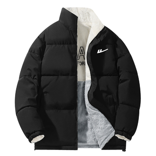 回力羊羔绒棉衣男秋冬新品面包服潮流立领美式宽松双面穿加厚棉服