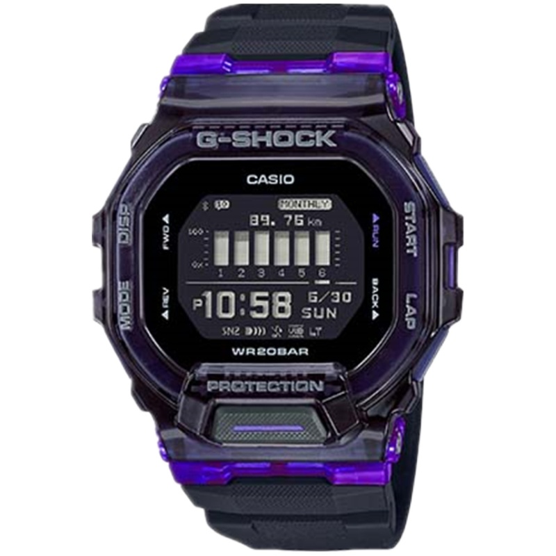 卡西欧GBD200 GSHOCK小方块大黄蜂蓝牙跑步运动配速手表男GBD-200