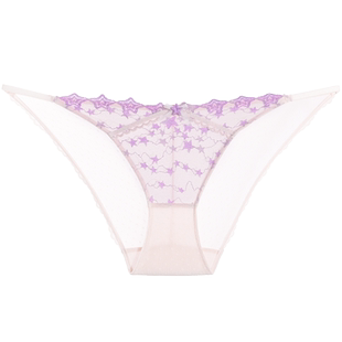 3条98元好奇蜜斯蕾丝低腰三角内裤女性感纯欲薄款抗菌纯棉裆
