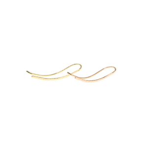 欧美极简风锤面耳夹14K包金925银曲面玫瑰金时尚个性U型耳夹耳饰