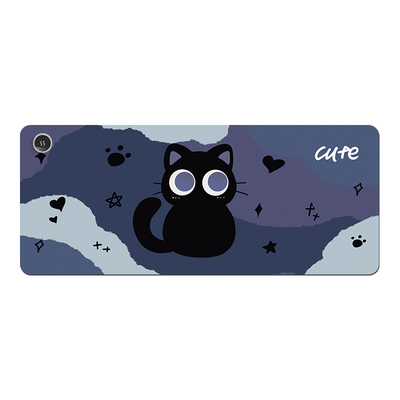 插画黑猫加热鼠标垫超大桌面ins保暖学生宿舍桌垫男女生可爱卡通暖手防水书桌垫办公室冬季发热笔记本键盘垫