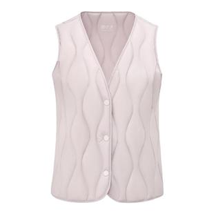 雪中飞2025冬新款女士V领羽绒背心马甲可露丽紫色保暖叠穿轻薄