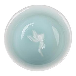 流转千年青瓷青莲杯品茗杯日式陶瓷小杯子功夫茶具主人杯茶盏单杯