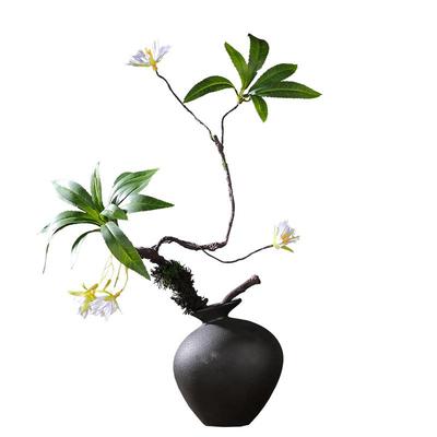 中式禅意陶瓷室内花枝随意弯折