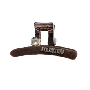 优雅高级感字母发抓夹女洋气质后脑勺号鲨鱼毛绒版半扎马尾发夹子