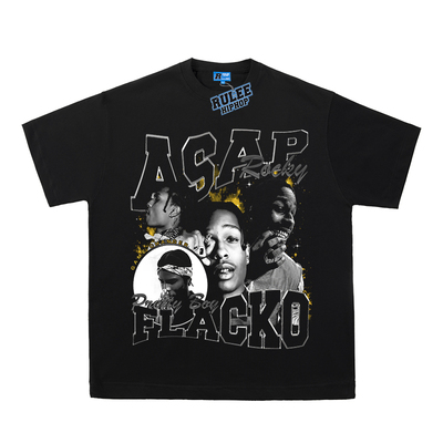 asap rocky 洛基 嘻哈饶舌夏季说唱人像直喷宽松短袖圆领印花T恤