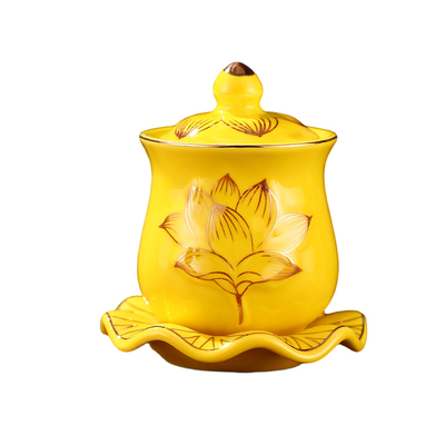 陶瓷供杯家用莲花水杯佛前供佛水杯供奉观音净水杯佛堂财神圣水杯