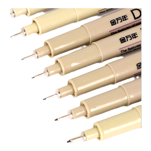 金万年绘图勾线笔套装高达针管笔防水美术专用马克描边0.4漫画0.7手绘细头0.5描线笔不晕染0.3黑色2.0mm画画