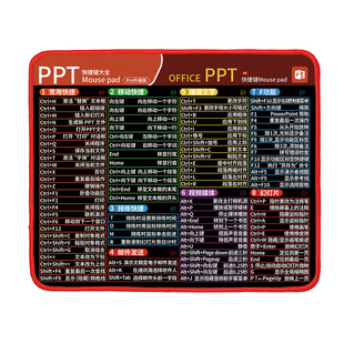 办公Office/PPT演示文稿快捷键鼠标垫小号家用超大号加厚锁边桌垫
