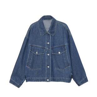 MOVEUP幻走2024秋季新款.FUN系列趣味胶章口袋设计师牛仔外套女