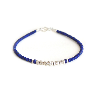 碎碎平安   原创设计天然青金石小碎银手链女闺蜜礼物古风特色