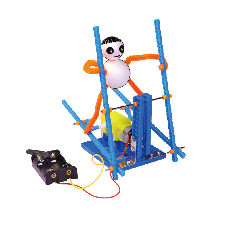 科学实验DIY健身跑步机器人 学生科技小制作电动创意发明器材教具