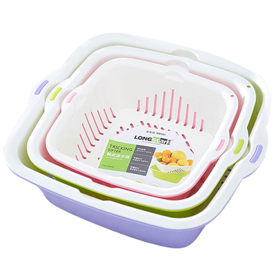 双层沥水篮洗菜蓝子汲神器大号筐