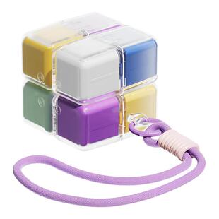 磁吸魔方分格药盒带挂绳便携式药品分装盒家用药片多格密封收纳盒