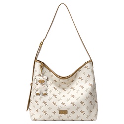 NU纽芝兰水桶包2025新款飞马老花腋下包上班通勤HOBO包单肩斜挎包