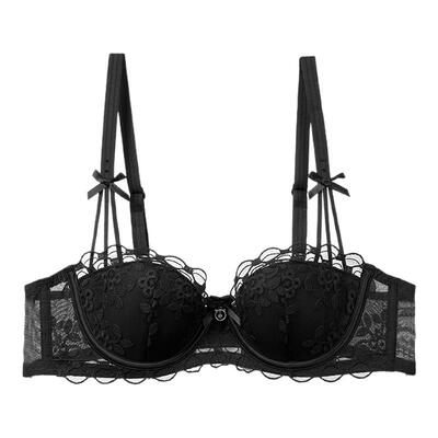 芬狄诗商场同款内衣女刺绣蕾丝半杯大胸显小软支撑文胸FB00607