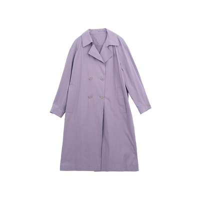 忘城A1063座/暮语/秋季新款棉混纺小个子气质风衣外套收腰中长款