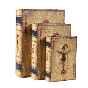 复古假书收纳盒装饰摆件开合仿真书盒子店铺装饰拍照道具书壳盒子