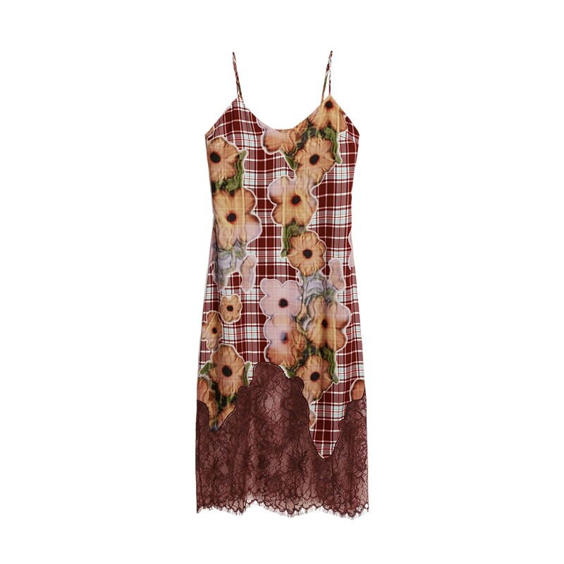 Desigual【Collina Strada联名】印花吊带蕾丝连衣裙
