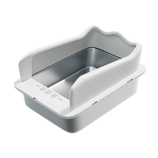 不锈钢猫砂盆超大号防外溅新型半封闭猫盆幼猫专用小号防臭猫厕所