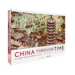 DK儿童穿越时空百科全书 大开本 精装5册全 Through Time 穿越时空的中国长城街道城市港口 儿童科普百科读物  英文原版7-12岁