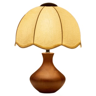 法式台灯卧室美式复古简约实木中古设计师客厅书房书桌装饰床头灯