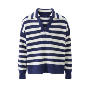 SEE ALSO 海鸥领海军蓝新贵老钱松弛条纹毛衣SA182