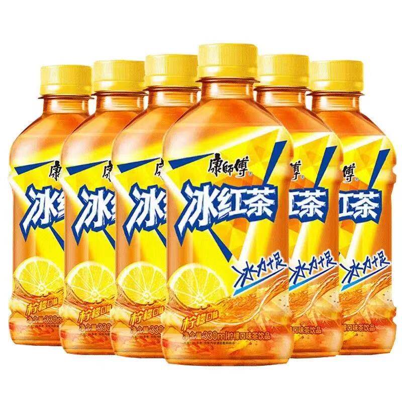 康师傅冰红茶绿茶茉莉蜜茶冰糖雪梨酸梅汤金桔柠檬330ml*24瓶饮料