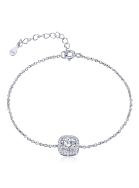 主石莫桑经典方糖手链送女友VIR