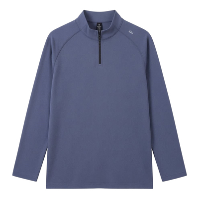 恒源祥半拉链立领冰丝长袖t恤男