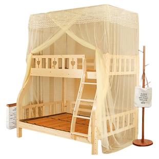 子母床蚊帐上下铺1米1.2米1.5m床儿童双层床高低铺上下床公主纹账