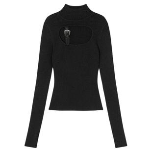 【季末优惠】VERSACE JEANS COUTURE 女士Baroque搭扣罗纹上衣