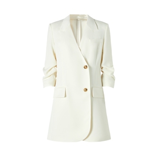 【醋酸系列】IMM尹默女装醋酸混纺气质知性中袖西装连衣裙夏