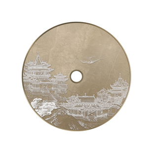 古铜镂空彩雕 宋代美学 新中式立体画民宿玄关圆形高端禅意挂画