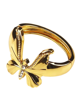 金色闪亮潮水钻蝴蝶飞舞时尚手镯