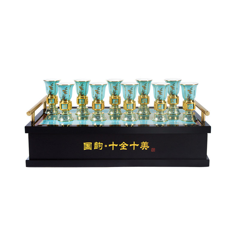 刘永森景泰蓝双珐琅旋转白酒杯