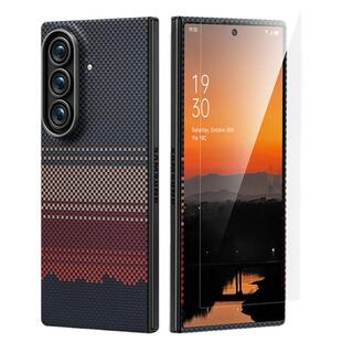 麦麦米适用三星Galaxy Z Fold 7/W26凯夫拉手机壳新款城市余晖个性原创编织超轻薄防摔碳纤维商务高档保护套