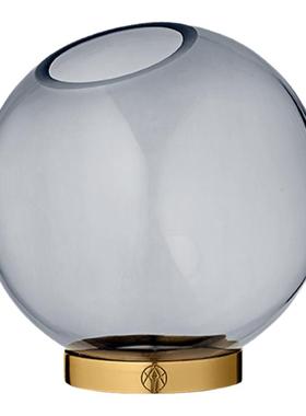 迦乐丹麦轻奢风复古玻璃圆球花器