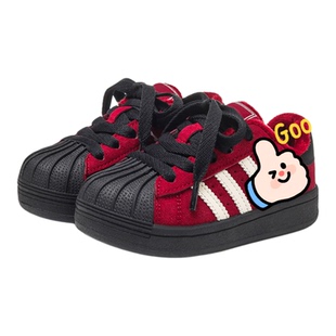 儿童鞋冬款加绒贝壳头板鞋新款男童学生加棉运动鞋女童防滑二棉鞋