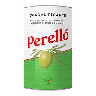 Alimentari西班牙Perelló佩雷罗西班牙式辣味去核橄榄罐头4.15kg