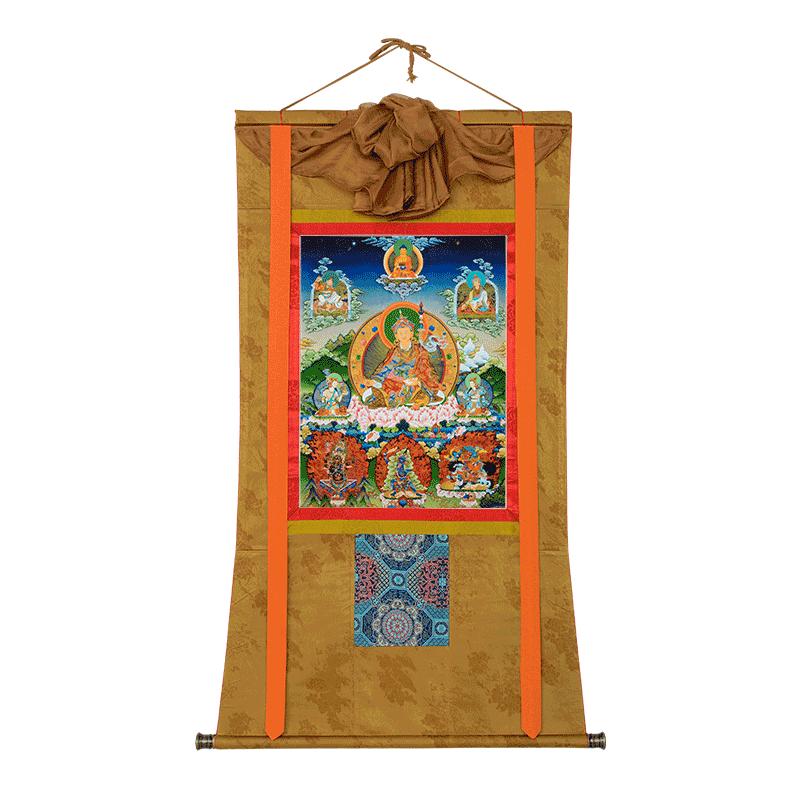 藏村客厅藏式手工布艺画唐卡壁画
