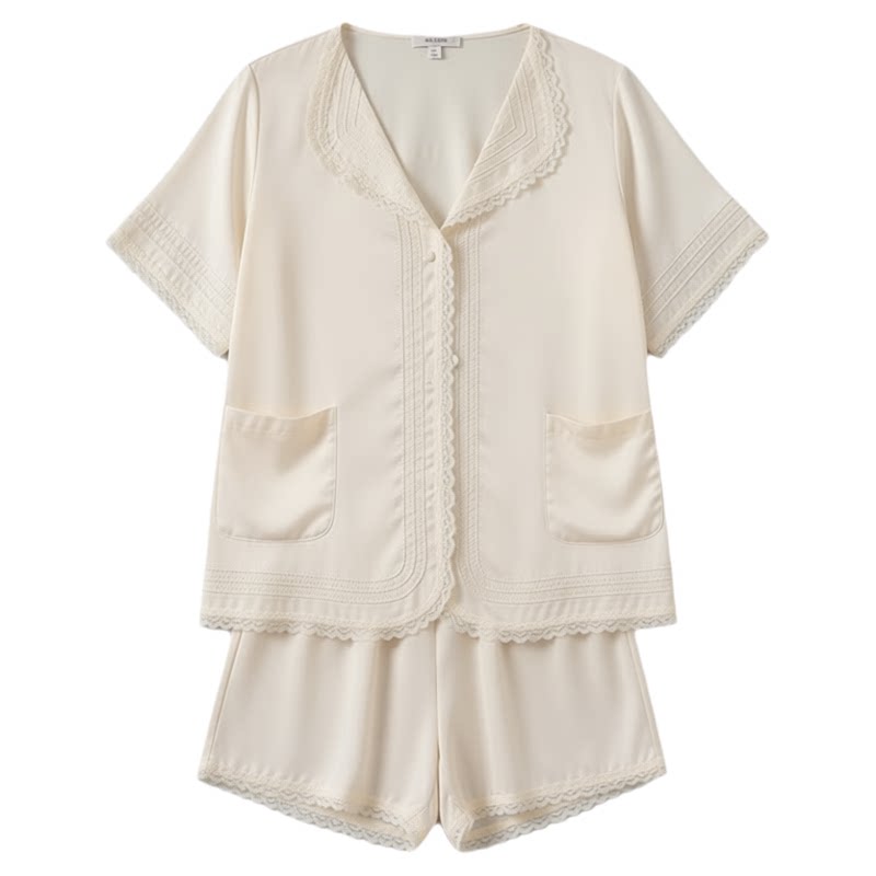 冰丝开衫短袖家居服套装